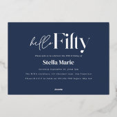 モダンミニマルシンプルタイポグラフィ50歳 箔招待状 (裏面)