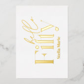 モダンミニマルシンプルタイポグラフィ50歳 箔招待状 (正面)