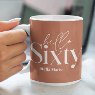 モダンミニマルシンプルタイポグラフィ60歳 コーヒーマグカップ