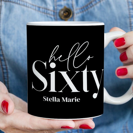 モダンミニマルシンプルタイポグラフィ60歳 コーヒーマグカップ