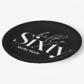 モダンミニマルシンプルタイポグラフィ60歳 ペーパープレート (アングル)