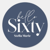 モダンミニマルシンプルタイポグラフィ60歳 ラウンドシール (正面)