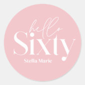 モダンミニマルシンプルタイポグラフィ60歳 ラウンドシール (正面)