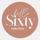 モダンミニマルシンプルタイポグラフィ60歳 ラウンドシール (正面)