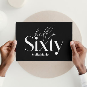 モダンミニマルシンプルタイポグラフィ60歳 招待状