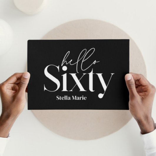 モダンミニマルシンプルタイポグラフィ60歳 招待状