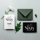 モダンミニマルシンプルタイポグラフィ60歳 招待状