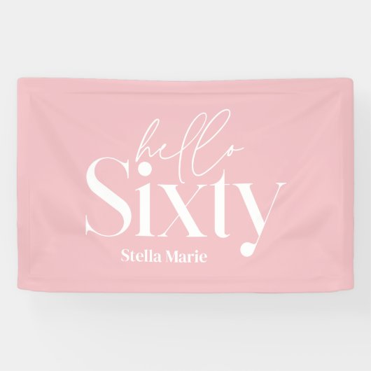 モダンミニマルシンプルタイポグラフィ60歳 横断幕 (横)