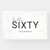 モダンミニマルシンプルタイポグラフィ60歳 横断幕 (横)