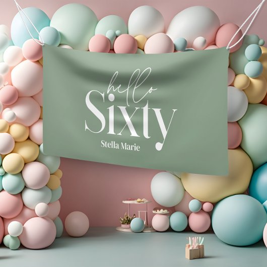 モダンミニマルシンプルタイポグラフィ60歳 横断幕