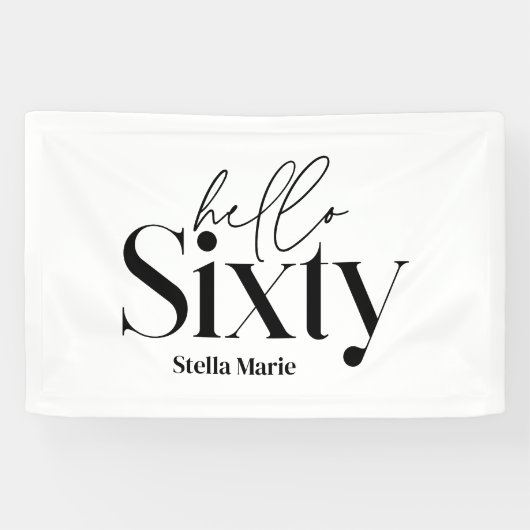 モダンミニマルシンプルタイポグラフィ60歳 横断幕 (横)