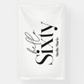 モダンミニマルシンプルタイポグラフィ60歳 横断幕 (縦)