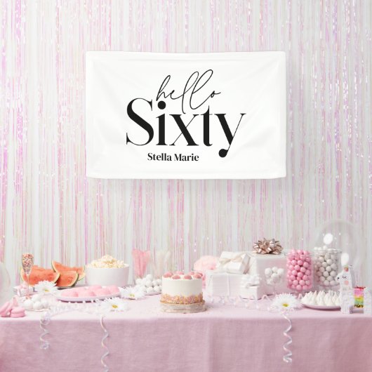 モダンミニマルシンプルタイポグラフィ60歳 横断幕 (パーティー)