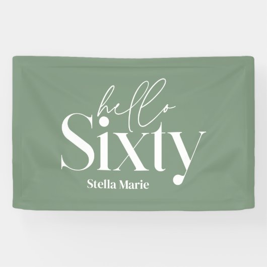 モダンミニマルシンプルタイポグラフィ60歳 横断幕 (横)