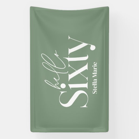 モダンミニマルシンプルタイポグラフィ60歳 横断幕 (縦)