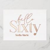 モダンミニマルシンプルタイポグラフィ60歳 箔招待状 (正面)