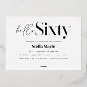 モダンミニマルシンプルタイポグラフィ60歳 箔招待状 (裏面)