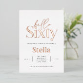 モダンミニマルシンプルタイポグラフィ60歳 箔招待状 (立ち正面)