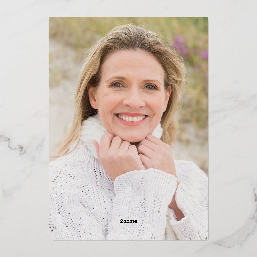 モダンミニマルシンプルタイポグラフィ60歳 箔招待状 (裏面)