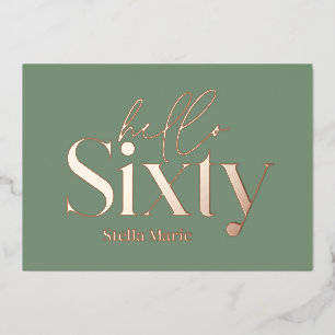 モダンミニマルシンプルタイポグラフィ60歳 箔招待状