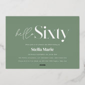 モダンミニマルシンプルタイポグラフィ60歳 箔招待状 (裏面)