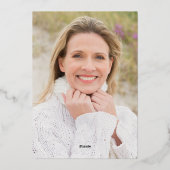 モダンミニマルシンプルタイポグラフィ60歳 箔招待状 (裏面)