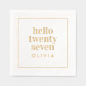 モダンミニマルシンプルタイポグラフィ 箔ナプキン (正面)