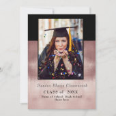 モダンミニマルシンプルバラブラック卒業式Announ 案内状 (正面)