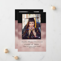 モダンミニマルシンプルバラブラック卒業式Announ