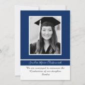 モダンミニマルシンプルブルーホワイト卒業式Annou 案内状 (裏面)