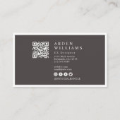 モダンミニマルシンプルプロフェッショナルQRコード写真 名刺 (裏面)