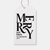 モダンミニマルシンプルユニークブラック ギフトタグ (正面)