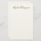 モダンミニマルシンプルリストの手書き名 便箋 (正面/裏面)