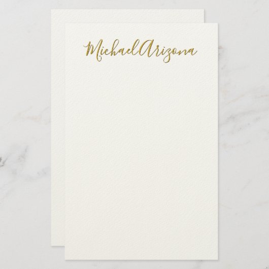 モダンミニマルシンプルリストの手書き名 便箋 (正面/裏面)