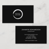 モダンミニマルシンプルロゴ黒プロフェッショナル 名刺 (正面/裏面)