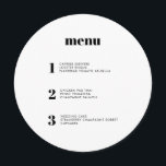 モダンミニマルシンプル円円のメ結婚ニュー メニュー<br><div class="desc">このメコンテンポラリーニュー結婚デザインは、フォントとクリーンなデザインに結婚おいてシンプル、あなたの食事のコースをお洒落特徴としている。サークルメニューカードは確かに群衆から目立つ。モダンのタイポグラフィモダン結婚。すべての要素はカスタマイズ可能：文字と色。背面の名前と日付 – 編集または削除はもし不要。</div>