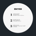 モダンミニマルシンプル円円のメ結婚ニュー メニュー<br><div class="desc">このメコンテンポラリーニュー結婚デザインは、フォントとクリーンなデザインに結婚おいてシンプル、あなたの食事のコースをお洒落特徴としている。サークルメニューカードは確かに群衆から目立つ。モダンのタイポグラフィモダン結婚。すべての要素はカスタマイズ可能：文字と色。背面の名前と日付 – 編集または削除はもし不要。</div>