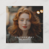 モダンミニマルシンプル写真 スクエア名刺 (正面)