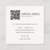 モダンミニマルシンプル写真QRコードプロフェッショナル スクエア名刺 (裏面)