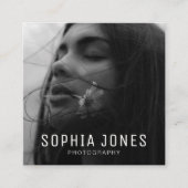 モダンミニマルシンプル写真QRコードプロフェッショナル スクエア名刺 (正面)