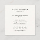 モダンミニマルシンプル写真QRコードプロフェッショナル スクエア名刺 (裏面)