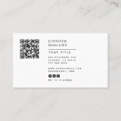 モダンミニマルシンプル写真QRコードSNS 名刺 (裏面)