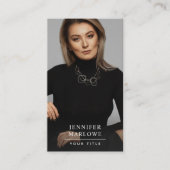 モダンミニマルシンプル写真QRコードSNS 名刺 (正面)