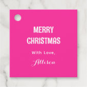 モダンミニマルシンプル可愛い鮮やかなピンク フェイバータグ (正面)