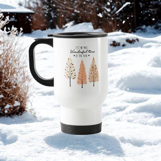 モダンミニマルシンプル林松クリスマスツリー トラベルマグ