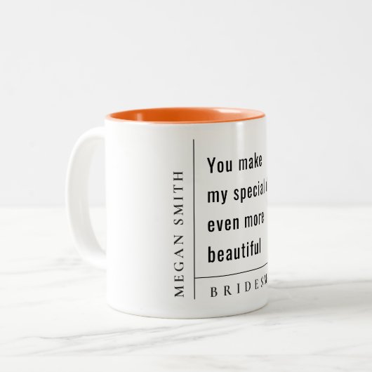 モダンミニマルシンプル特製ブライドメイド ツートーンマグカップ (正面左)