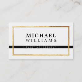 モダンミニマルシンプル男らし金ゴールド縁ど黒 名刺