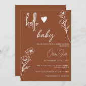 モダンミニマルシンプル男女兼用シャワー 招待状 (正面/裏面)