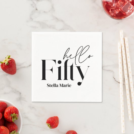 モダンミニマルシンプル白黒50歳 スタンダードカクテルナプキン (インサイチュ)