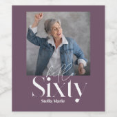 モダンミニマルシンプル紫ガーリー60歳 ワインラベル (シングルラベル)